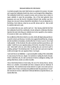 Memorial Address for Colin Dexter