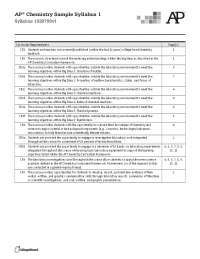 AP Chemistry Course: Laboratory Experiments and Learning Objectives