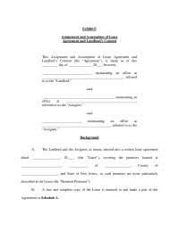 Assignment and Assumption of Lease Agreement and Landlord's Consent