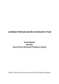 The Constructive Trust: A Remedial Institution in Equity