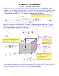 Derivation of the Continuity Equation: Differential Control Volume Approach
