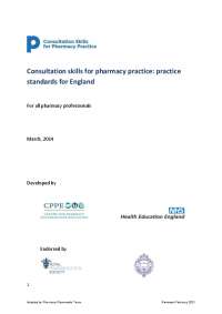 Consultation skills for pharmacy practice