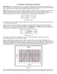 Conservation of Momentum and Impulse | Study notes Law | Docsity