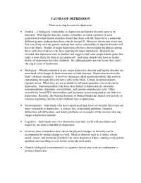Causes of Depression: Genetic, Biological, Environmental, and Cognitive Factors
