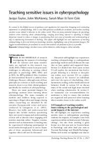 Protecting Psychology Students: Addressing Dangers in Cyberpsychology