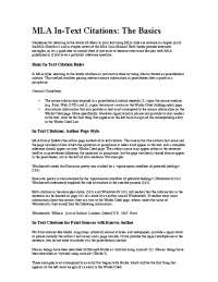 Purdue OWL-MLA In-text citations