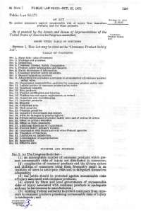 Consumer Product Safety Act: Notification, Regulation, and Enforcement