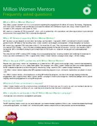 BP's Participation in Million Women Mentors: FAQs