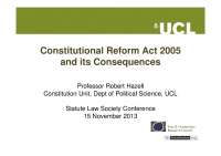 Constitutional Reform Act 2005: Origins, Provisions, and Consequences