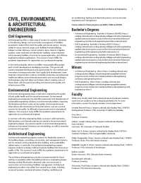 Civil, Environmental and Architectural Engineering: Faculty and Courses