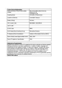 BSc (Hons) Biomedical Sciences