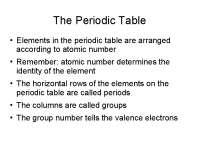 Periodic Table: Atomic Structure, Valence Electrons & Element Properties