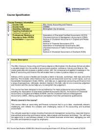 BSc (Hons) Accounting and Finance Degree at Birmingham City University