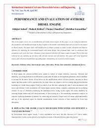 Performance and Evaluation of 4 Stroke Diesel Engine: Modifications and Improvements