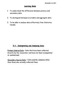 5.4 – Interpreting and Analysing Data