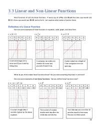 3.3 Linear and Non Linear Functions | Study notes Linear Algebra | Docsity