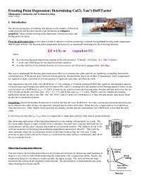 Freezing Point Depression: Determining CaCl2 Van't Hoff Factor