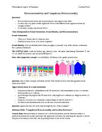 Philosophical Aspects of Feminism: Heteronormativity, Sexual Orientation, and Oppression