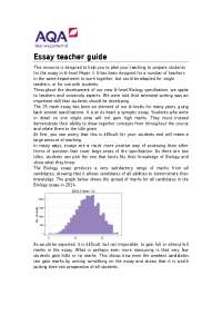 A-level Biology Essay Teacher Guide Paper 3