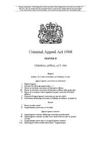 Criminal Appeal Act 1968: Overview and Provisions