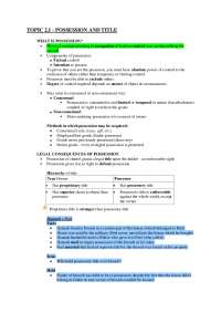 Possession and Title: Understanding the Legal Concepts of Ownership
