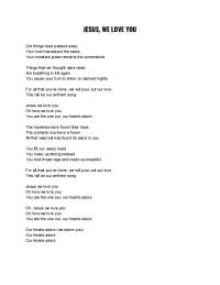 Hymns of Praise: 'Jesus We Love You' and 'What a Beautiful Name'
