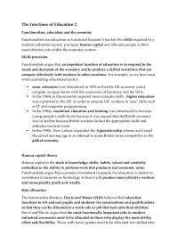 The functions of Education 2 | Sociology Stuff