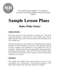 Sample Lesson Plans | Lecture notes Law | Docsity