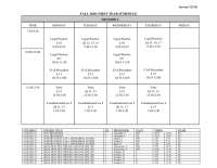 First Year Law School Schedule for Fall 2020