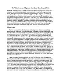 Comparing Economic Threats to Masculinity in White and Black Men