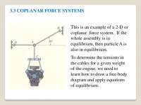 Equilibrium of Coplanar Force Systems: Determining Tensions in Cables