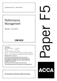 Performance Management: Multiple Choice Questions and Exercises