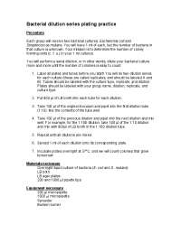 Bacterial Dilution Series: Determining Colony-Forming Units of E. coli and S. mutans