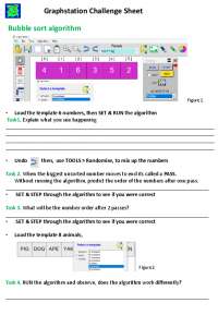 Graphstation Challenge Sheet Bubble sort algorithm