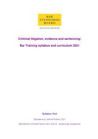 English Criminal Courts & Evidence: Examinable Material for Litigation