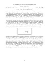 Notes on Canonical Ensemble in Statistical Physics: MIT 8.044 Spring 2013