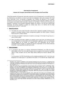 Administrative Arrangements: ECB and OLAF Combat Fraud