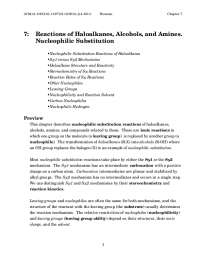 Nucleophilic Substitution: Mechanisms, Rates, and Stereochemistry of Haloalkanes