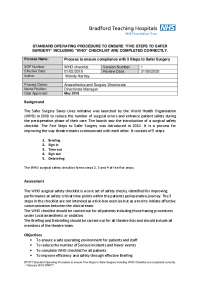 Five Steps to Safer Surgery SOP: Ensuring Compliance with WHO Checklist