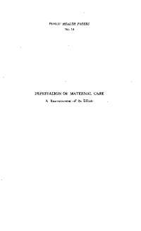 Covert Emotional Deprivation on Infants: A Cultural Anthropological Study