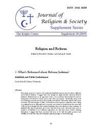 Reform Judaism and Public Embodiment: Beyond the Halakhic Perspective