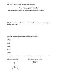 Polar and non-polar molecules