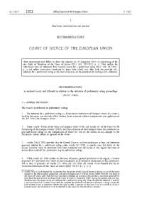 Recommendations to national courts and tribunals ...