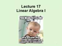 Linear Algebra I - Solving Linear Equations and Matrix Operations