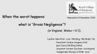 Gross Negligence Manslaughter in Medical Practice: Dr. Bawa-Garba's Case