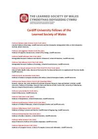 Profiles of Distinguished Professors at Cardiff University
