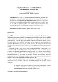 Understanding Case Studies as a Scientific Method: Advantages and Disadvantages