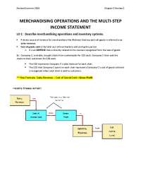 Merchandising Operations & Income Statement: Perpetual Inventory & Cost of Goods Sold