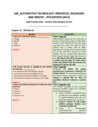 [Q&A - Chapter 22-23] AUTOMOTIVE TECHNOLOGY: PRINCIPLES, DIAGNOSIS AND SERVICE