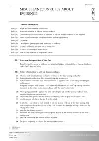 Rules Governing Hearsay Evidence in Family Proceedings